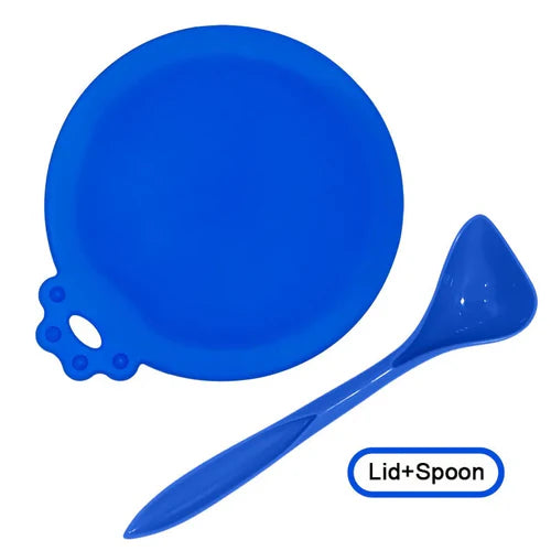 2pcs/set Reusable Pet Food Can Cover and Spoon Portable Dogs Cat