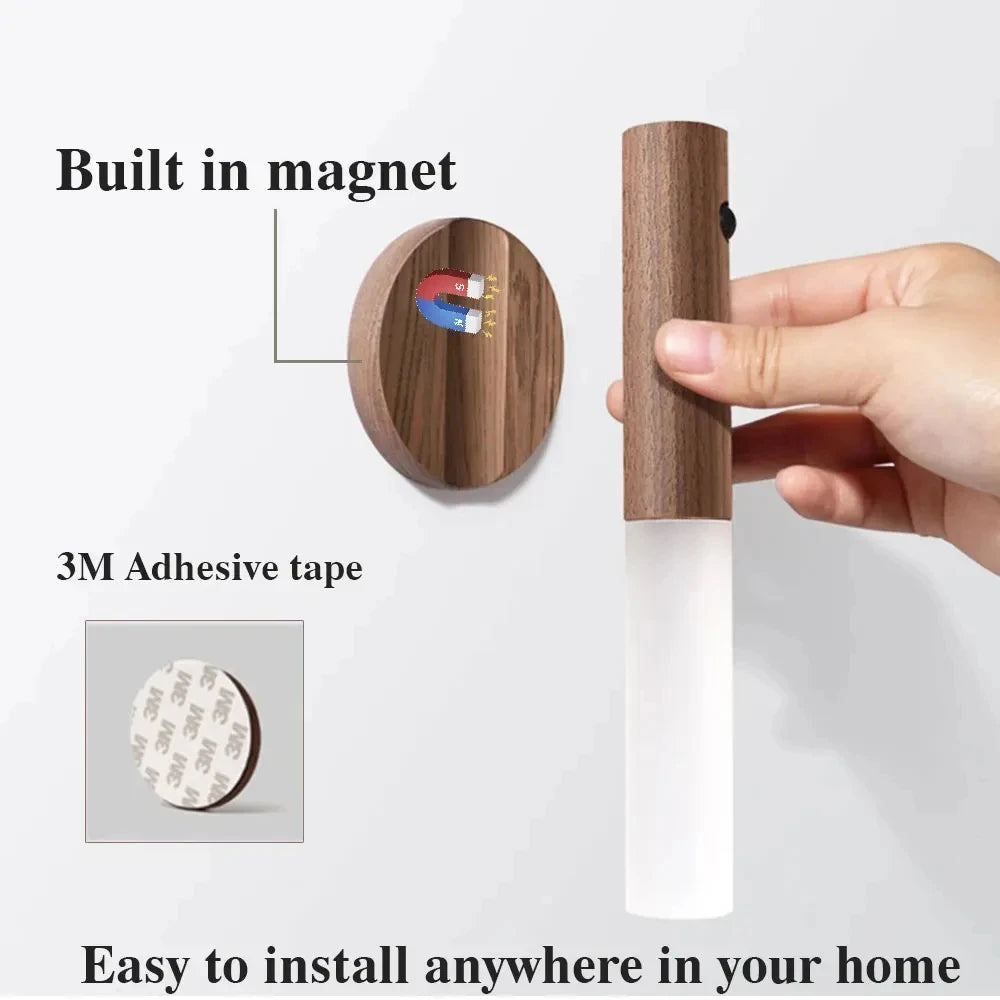 LED USB Night Light Magnetic Wall Lamp Kitchen Cabinet Closet Light