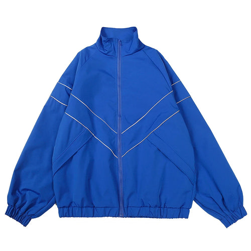 Hip Hop Varsity Jacket Men High Street Patchwork Color Black