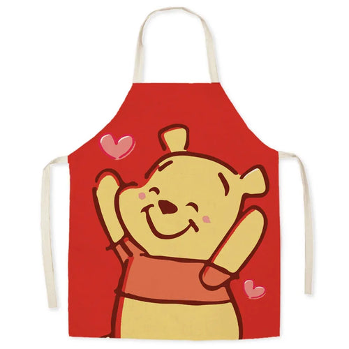 Disney Winnie the Pooh Apron Linen Cartoon Printing Apron Man Woman