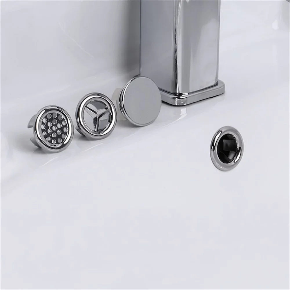 2pcs Bathroom Sink Hole Cover Basin Trim Cap Cover Plastic