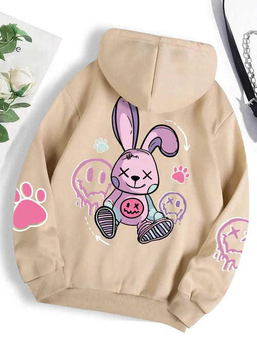 Hip Hop Street Casual Printed Female Hoodies Fashion Hoodie Oversize