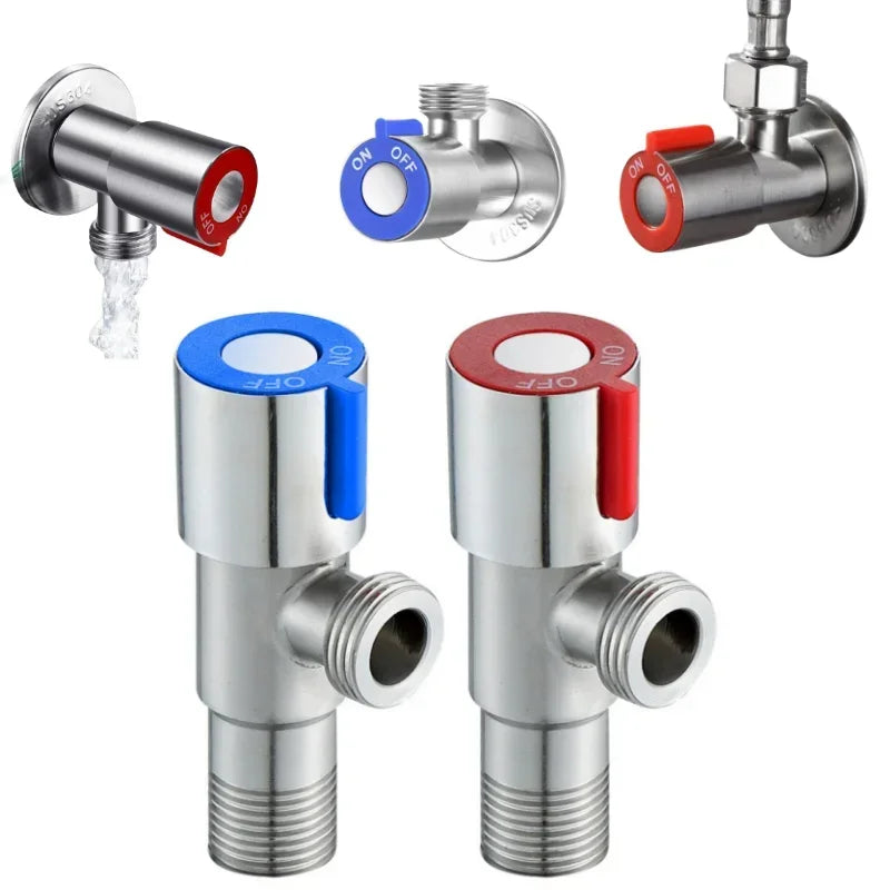 Stainless Steel Hot Cold Inlet Valve Toilet Filling Angle Valves Sink