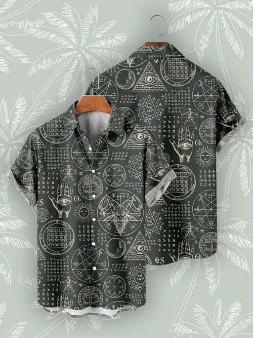 New Hawaiian Shirts For Men's Skull Summer Casual Short Sleeve Y2k