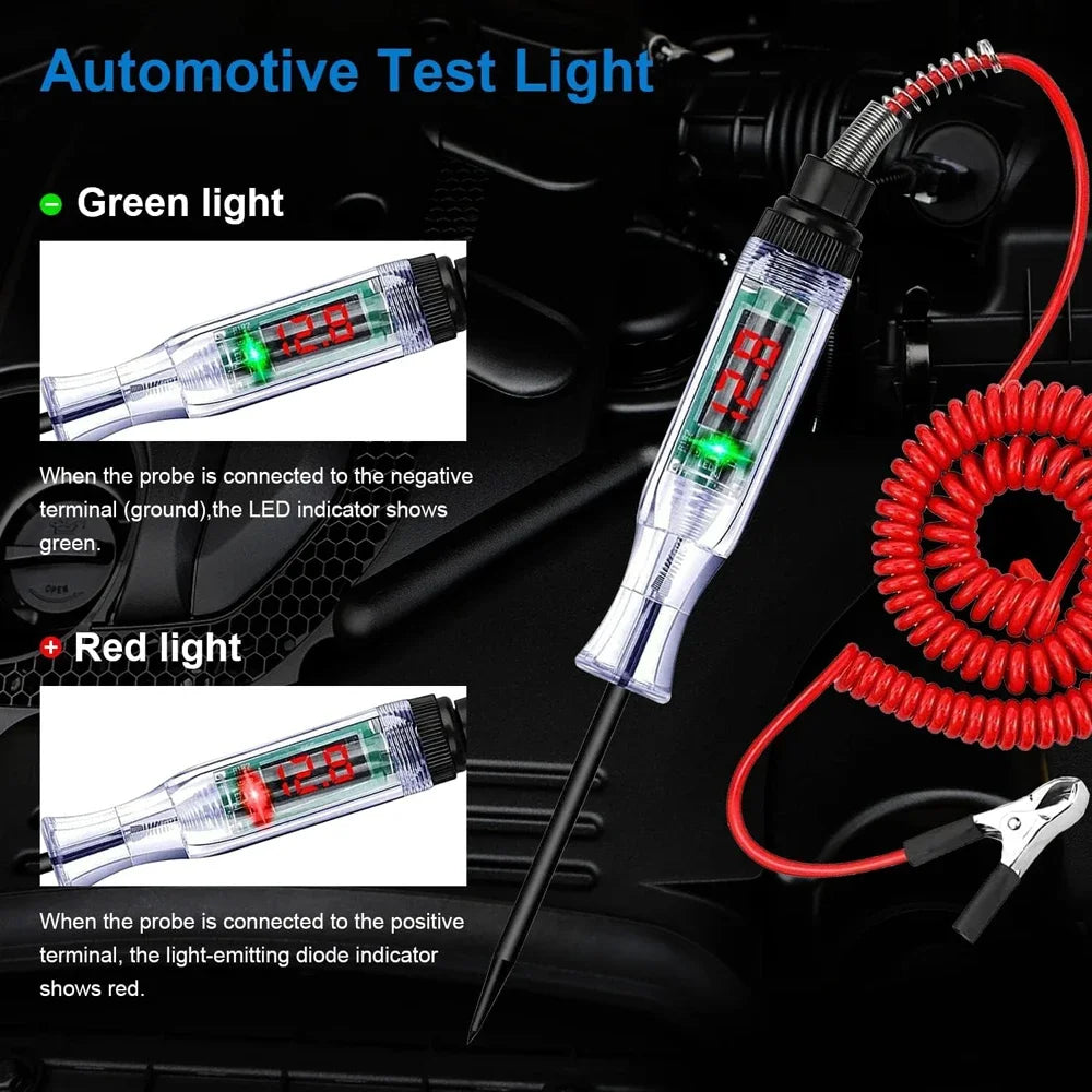 6V/12V/24V Car Circuit Tester Premium Test Light Probe Pen Light Bulb