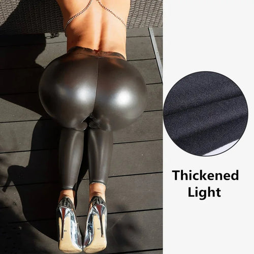 S L 4XL 5XL large Leather PU Pants Leggings Women Pantalon High Waist