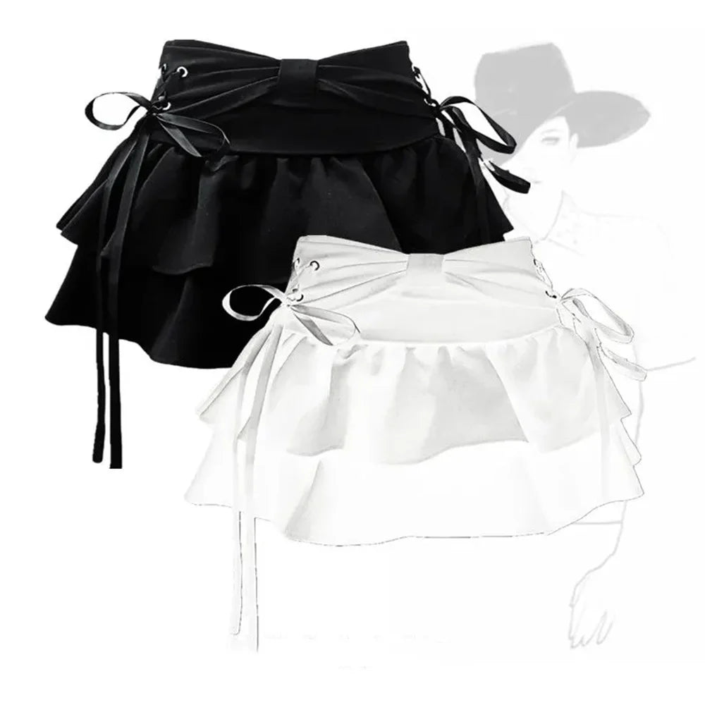 New Fashion Women Hot Girl Sweet Kawaii Bow Vintage Y2k Clothes