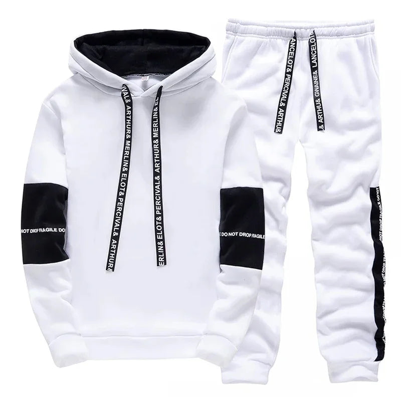 2025 Winter Hoodie Sets Men Tracksuit Casual Hoodies Sweatshirt Piece