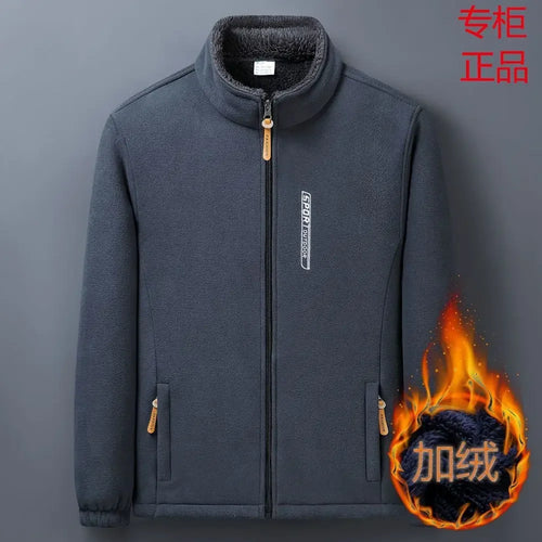 Winter Men Outdoor Fleece Jacket Casual Polar Fleece Cold-Proof