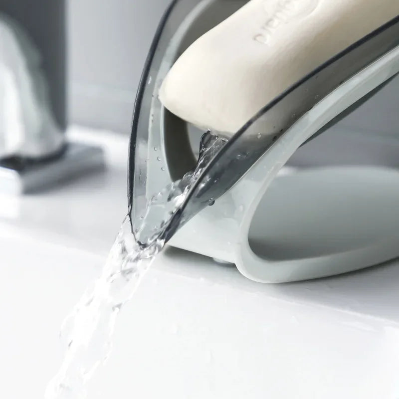 Suction Cup Soap Dish Box Bathroom Shower Soap Holder with Drain