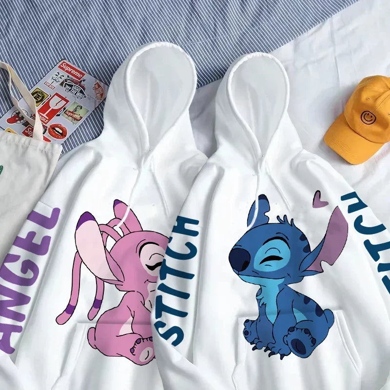 Disney Hoodie Fashion Stitch Angel Monster Letter Cartoon Sweatshirt