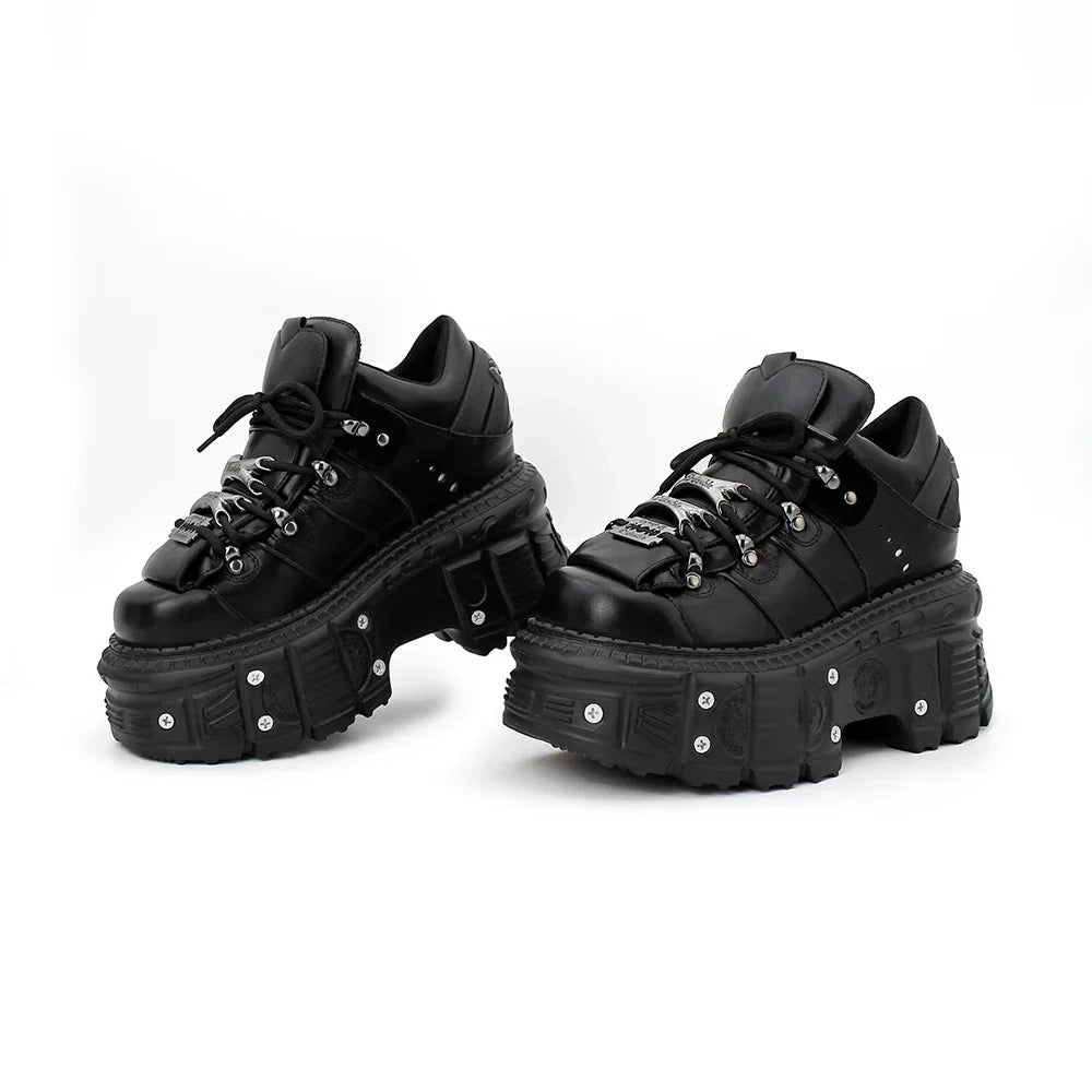 New Punk Style Women Shoes Lace-up Heel Height 6CM Platform Shoes