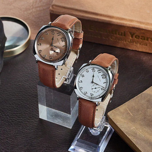 Baltany Luxury 1921 Watch Homage Men S4046 Classic Salmon Dial Sapphire Square Case Vintage Automatic Mechanical Wristwatch