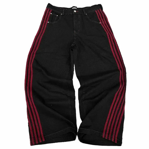 Y2K Baggy Jeans Harajuku vintage Striped Embroidered high quality
