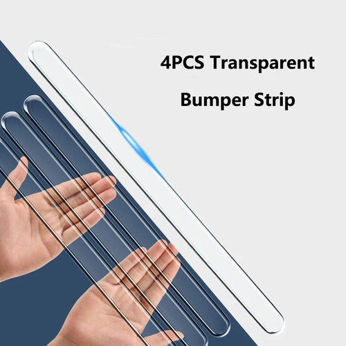 4PCS Extended Car Door Bumper Strip Transparent Body Protector