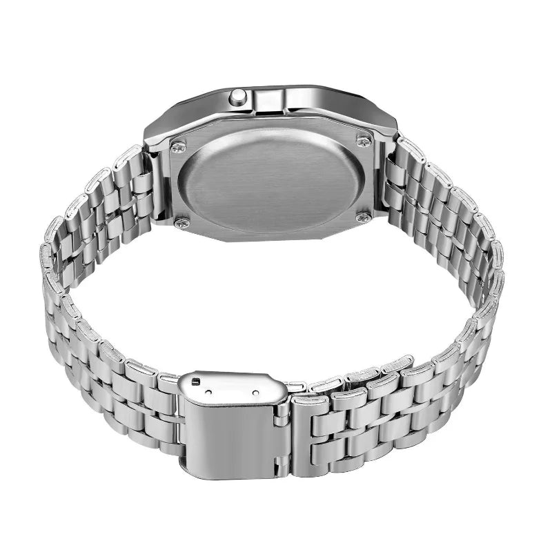 F91W Steel Strap Watches Women Watch Men Business Clock Multifunction