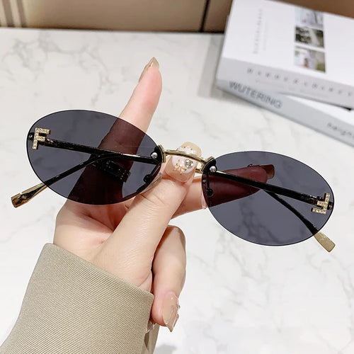 European and American fashionable frameless metal sunglasses