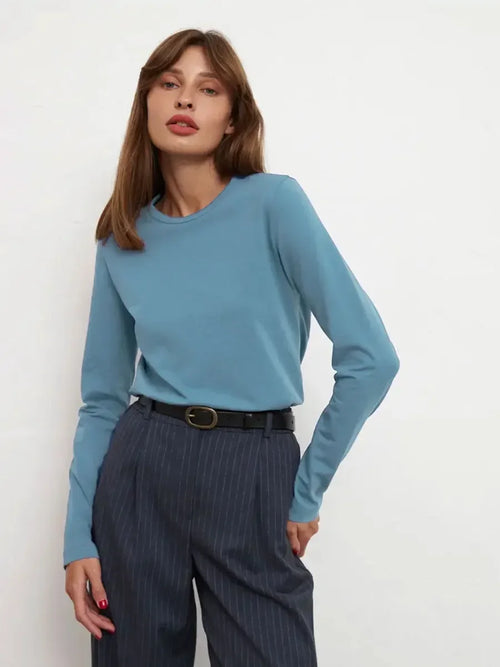 Bornladies Women's Spring Autumn 100% Cotton T-shirt Bottoming Basic