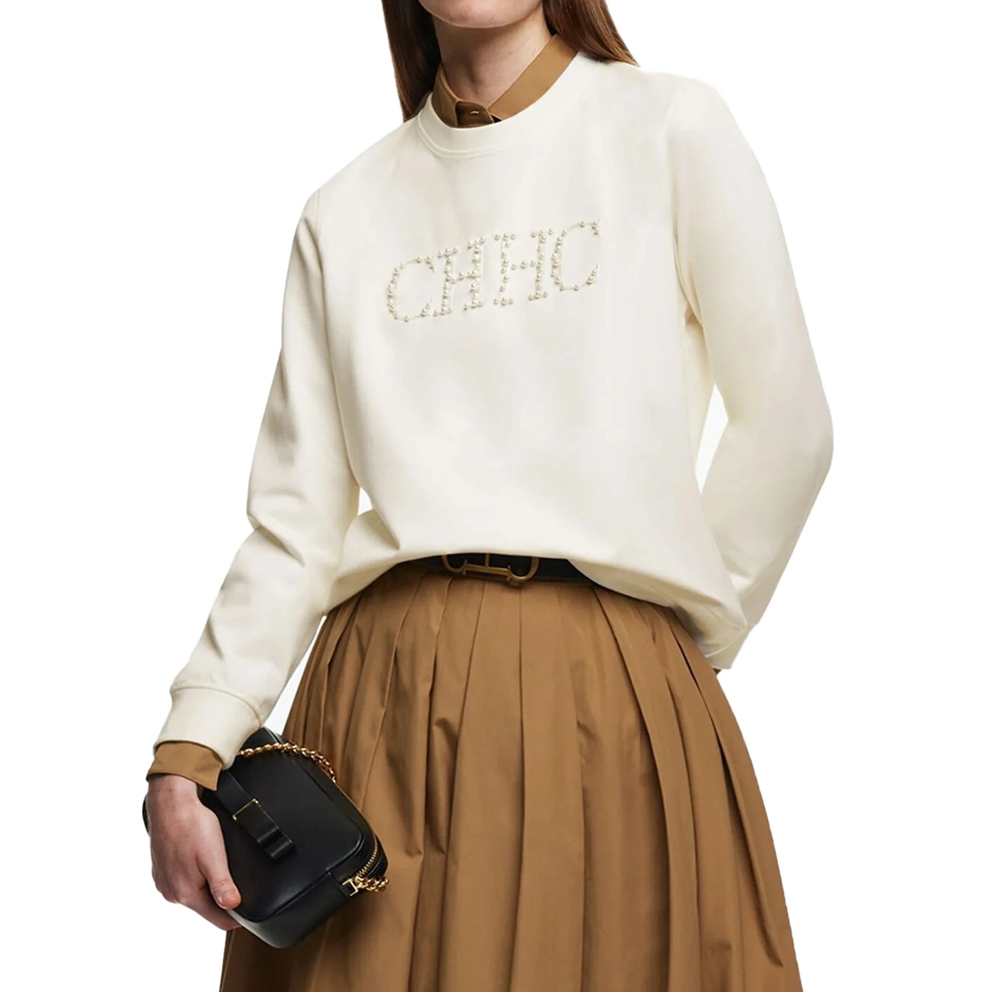 CHCH Women's Hoodie 2024 New Simple Pearl Embroidered Top Women's
