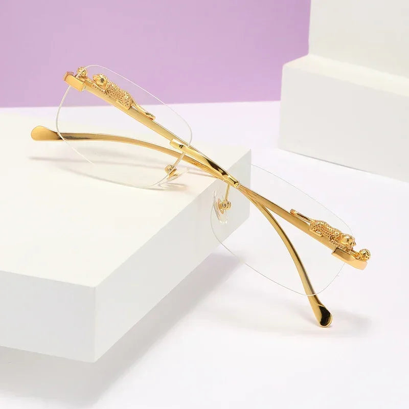 Rectangular Sunglasses With Metal Hinge,Frameless For Men and Women,