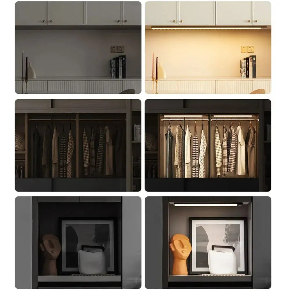 Cabinet Lights Motion Sensor LED Wireless USB Under Ultra Thin Night