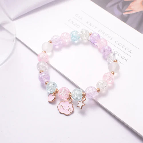 Makersland Sweet Bead Bracelet For Children Women Cute Flower Pendant