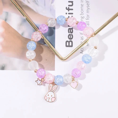 Makersland Sweet Bead Bracelet For Children Women Cute Flower Pendant