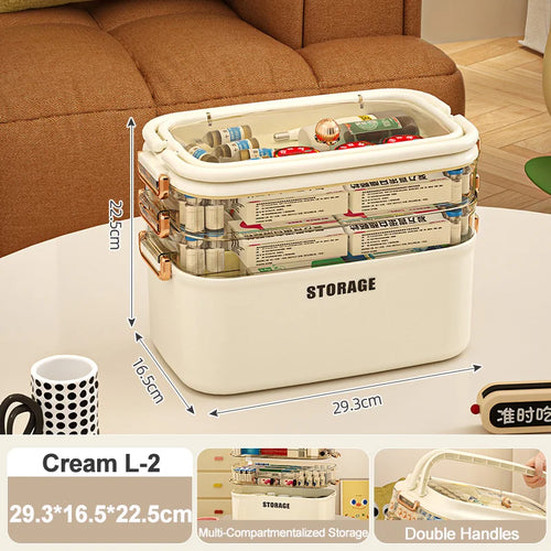 3/4 Layers Large Capacity Family Medicine Organizer Storage Box
