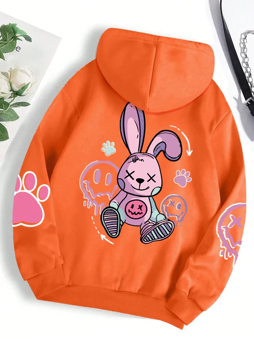 Hip Hop Street Casual Printed Female Hoodies Fashion Hoodie Oversize
