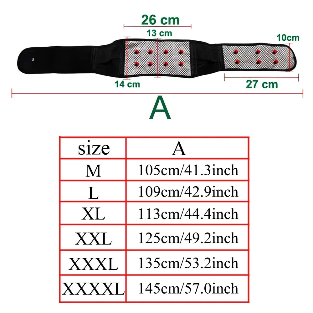 Adjustable Tourmaline Self Heating Magnetic Therapy Back Waist Support