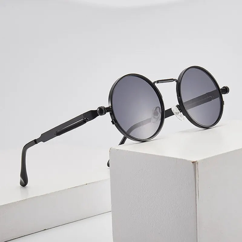 Retro Men Punk Style Sunglasses Colorful Round Metal Frame Women