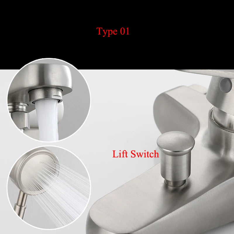Bathroom Shower Faucet 304 Stainless Steel Mixer Tap Hot and Cold
