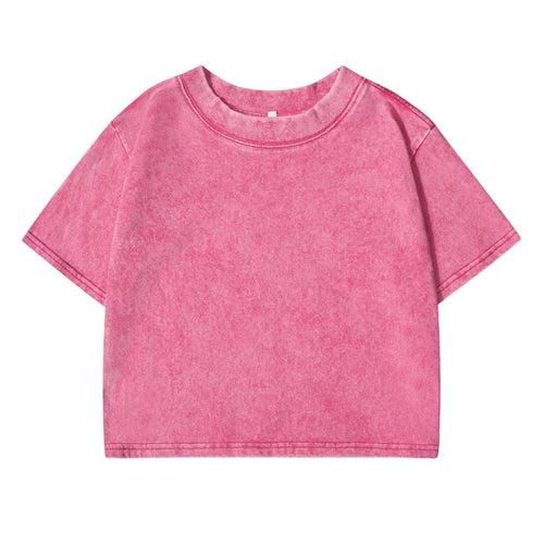 Solid Color Slim Washed T-Shirt Women Fashion Soft Cotton Tee ShirtS