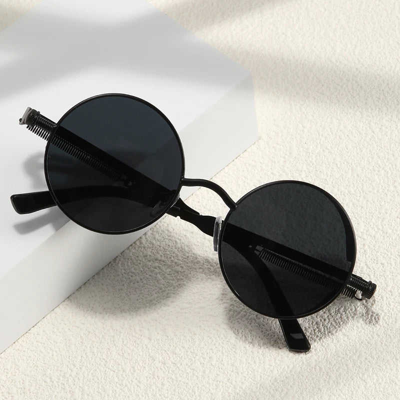 Metal Steam Punk Style Sun Glasses Steampunk Fashion Men Retro Round