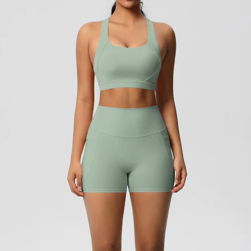 2PCS Sportswear With Pocketed Yoga Set Gym Clothes Yoga Suits For