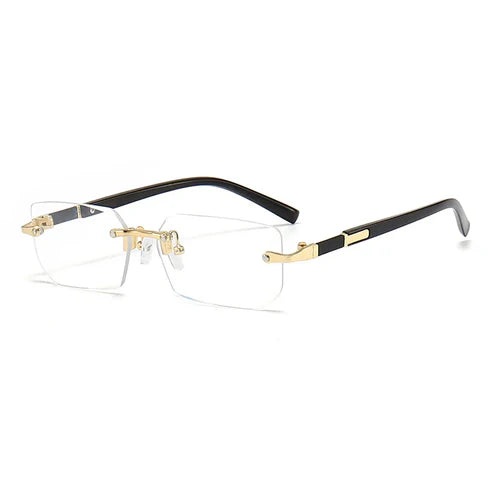 Vintage Rectangle Oval Sunglasses Women Men Metal Frame Clear Lens