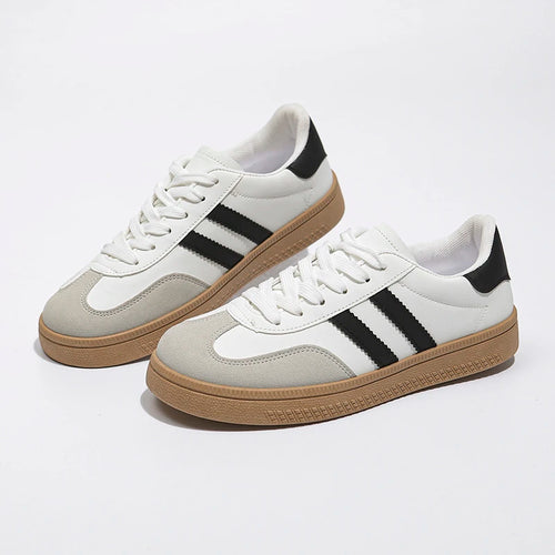 Shoes Woman 2025 Trend Casual Sneakers Comfortable Lace Up Flats