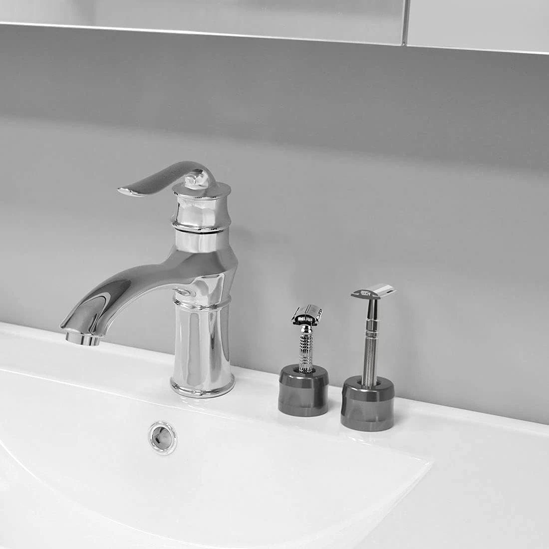 Safety Razor Stand, Aluminum Alloy Men's Shaving Stand for Bathroom