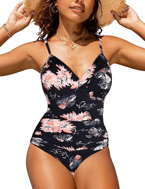 S - XXL Sexy Wrinkled One Piece Swimsuit Women Swimwear Female