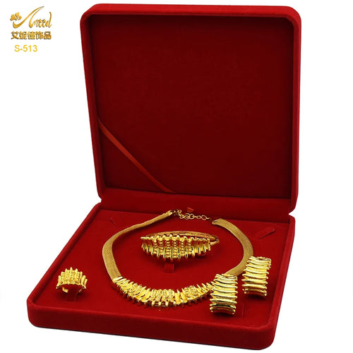 ANIID Dubai 24k Gold Plated Jewelry Set For Women Bridal Ethiopian