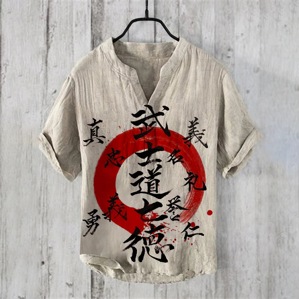 Henry Shirt-2024 men's new short sleeved casual T-shirt, printed in