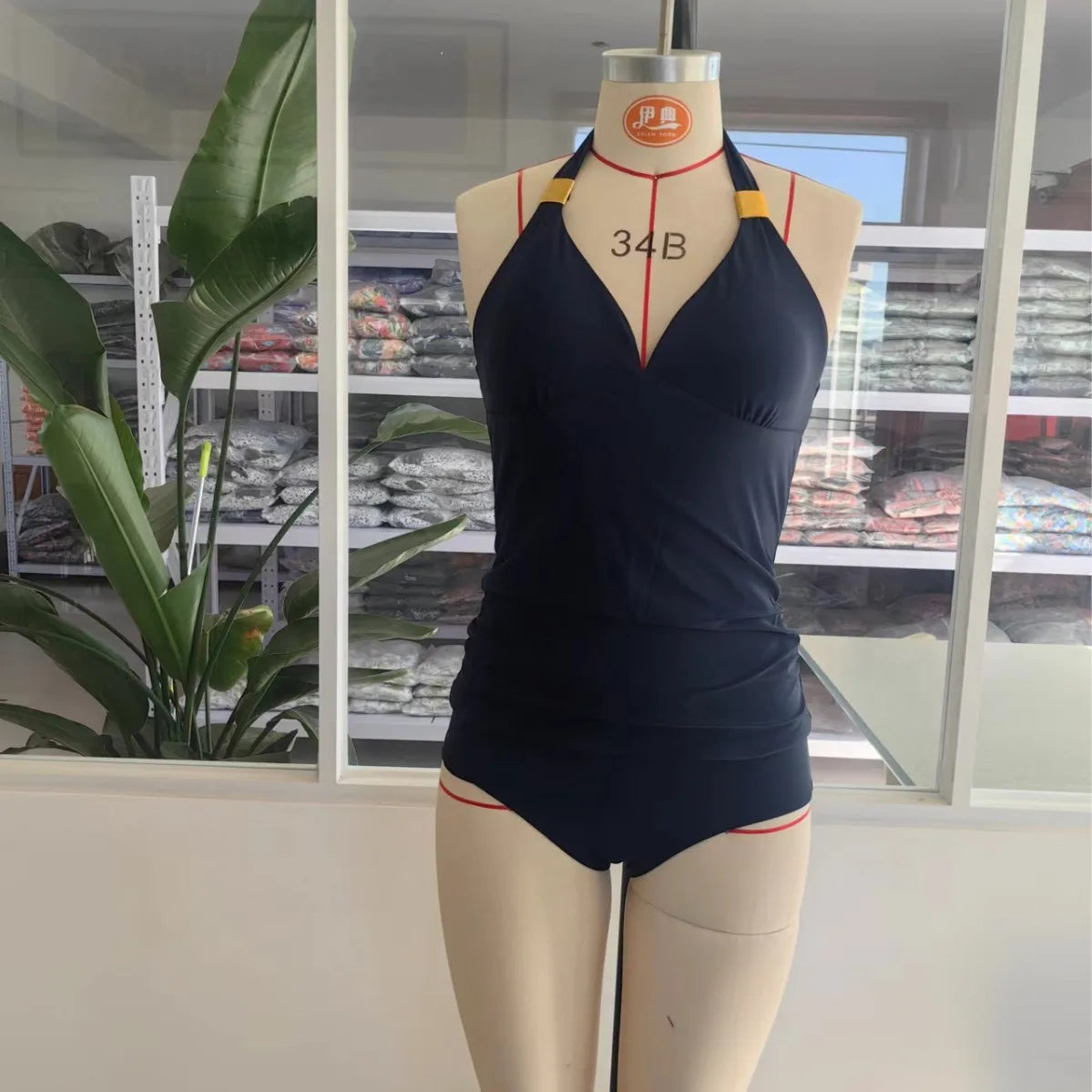 Solid Halter Bikinis Set Tankini Set Women High Waist Swimwear Sexy Push Up Swimsuit Biquini Backless High Waist Bathing Suit