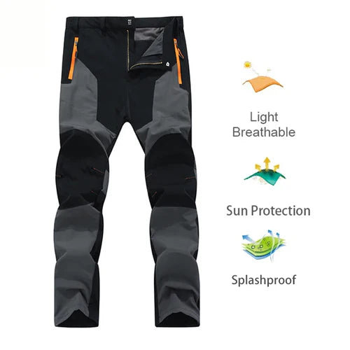 TRVLWEGO Men Summer Sports breathable Pants Hiking Trousers Camping
