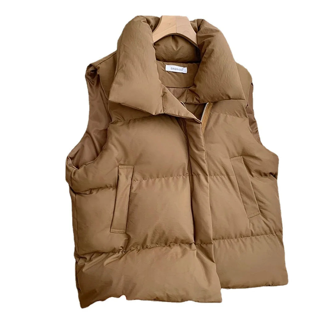 Women Fashion Autumn New 2024 Stand Collar Elegant Down Coats Warm