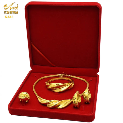 ANIID Dubai 24k Gold Plated Jewelry Set For Women Bridal Ethiopian