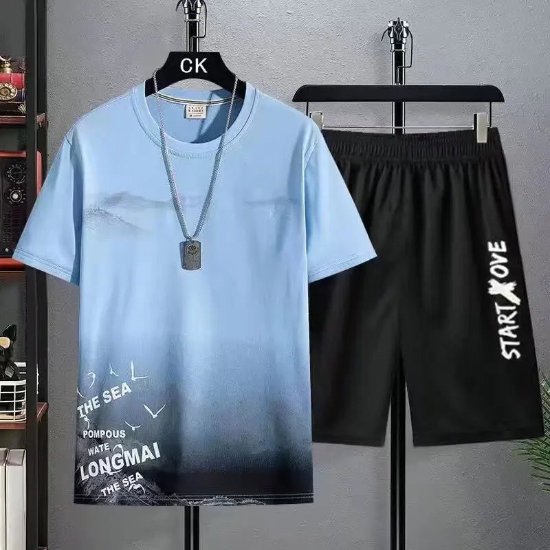 Youth quick-drying shorts Suits for men Summer Shorts Set casual thin