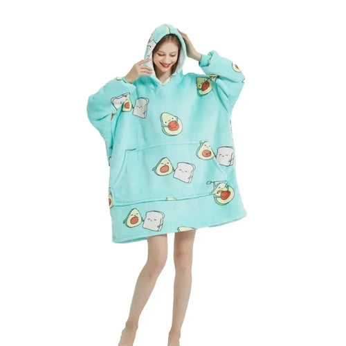 Winter Hoodies Sweatshirt Women Men Pullover Fleece Giant TV Oversized