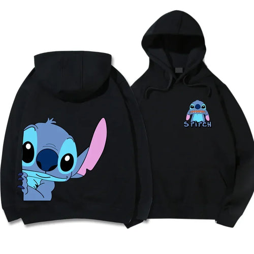 Disney Hoodie Fashion Stitch Angel Monster Letter Cartoon Sweatshirt