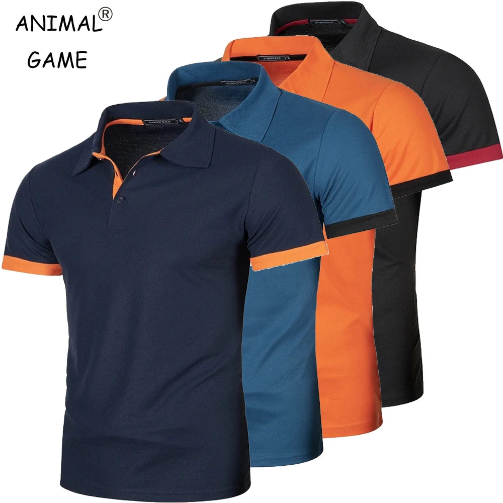New Mens Short Sleeve Polo Shirt Solid Color Streetwear Lightweight