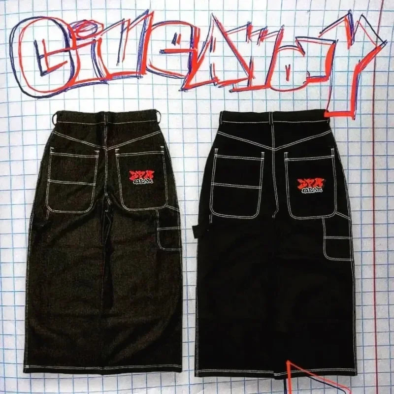 Y2K Baggy Jeans men Harajuku 2000s vintage Embroidered high quality